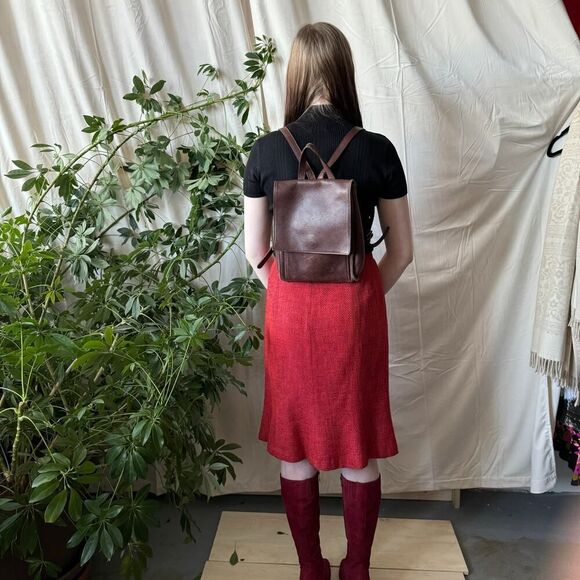 Vintage Field Manor Modern Classics Brown Leather Backpack Bag 12"L x 9"W - Picture 3 of 7